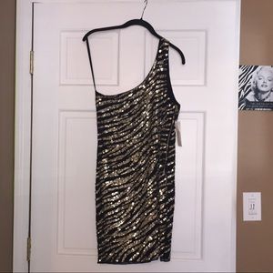 Alice & Olivia Sequin 1 Shoulder Dress